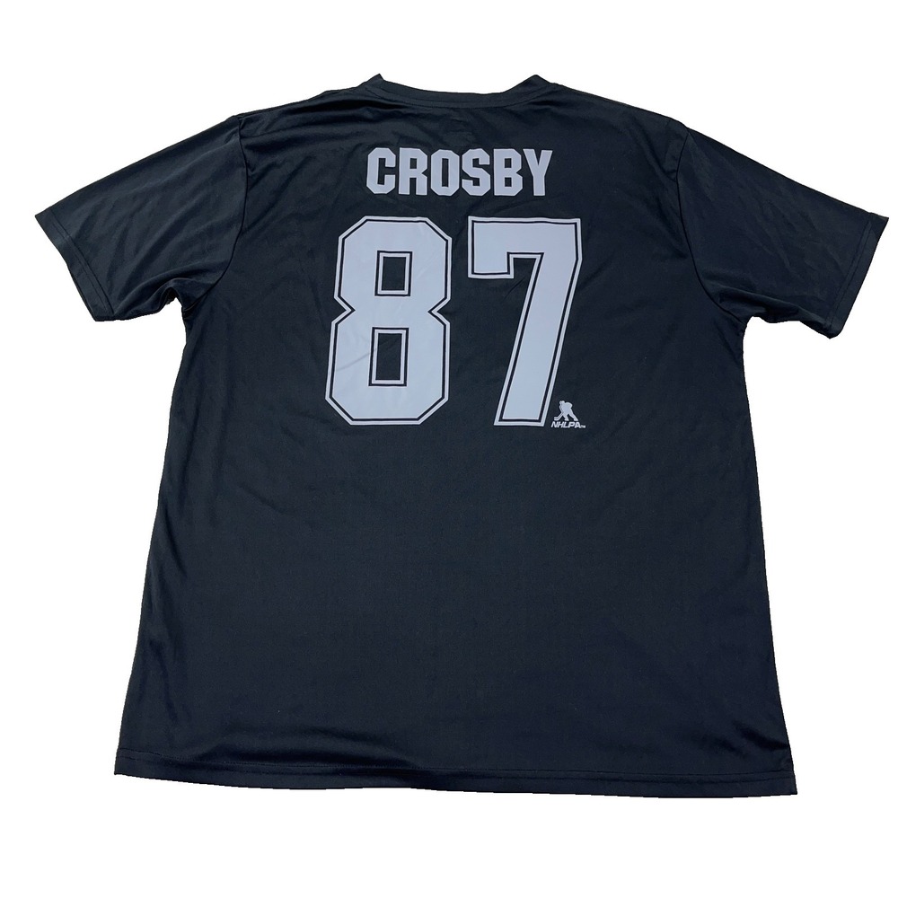 Pittsburgh Penguins Shirt Men XL Black Performance Sydney Crosby Wicking Dry Fit